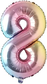 Rainbow Colored Number Balloons