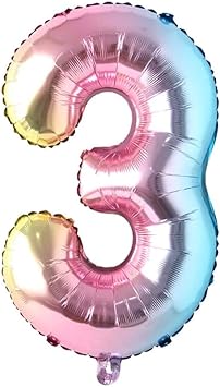 Rainbow Colored Number Balloons