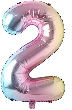 Rainbow Colored Number Balloons