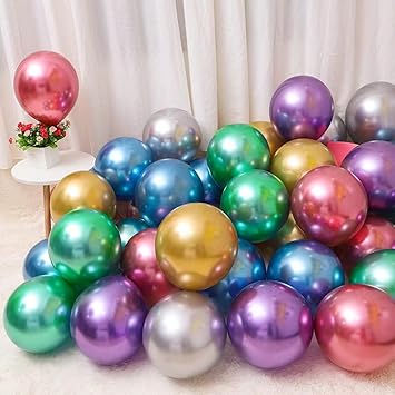 12 Inch Balloons Metallic (100 Pack)