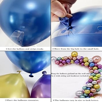 12 Inch Balloons Metallic (100 Pack)