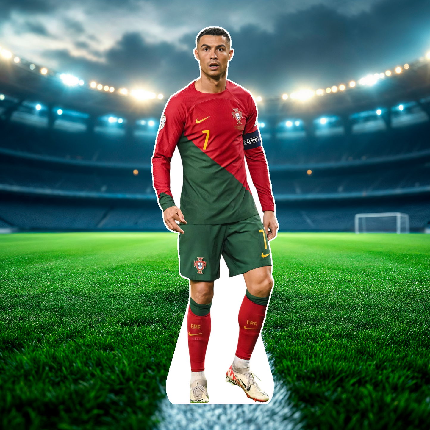Soccer - Celebrity cutout, Star Standee, Fan Cutout, Life size cutout, Custom Cutout, Waterproof, corrugated Plastic