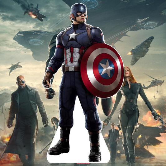 Captain - Movie Character Cardboard Cutout, Stand Up Prop, Waterproof, Corrugated Plastic, Support Included, Multi-Size Options - America -2