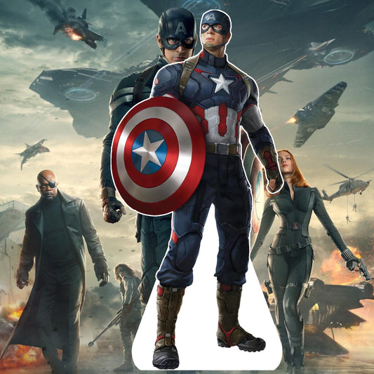 Captain - Movie Character Cardboard Cutout, Stand Up Prop, Waterproof, Corrugated Plastic, Support Included, Multi-Size Options - America -5