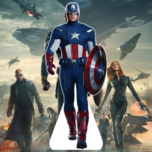 Captain - Movie Character Cardboard Cutout, Stand Up Prop, Waterproof, Corrugated Plastic, Support Included, Multi-Size Options - America -4