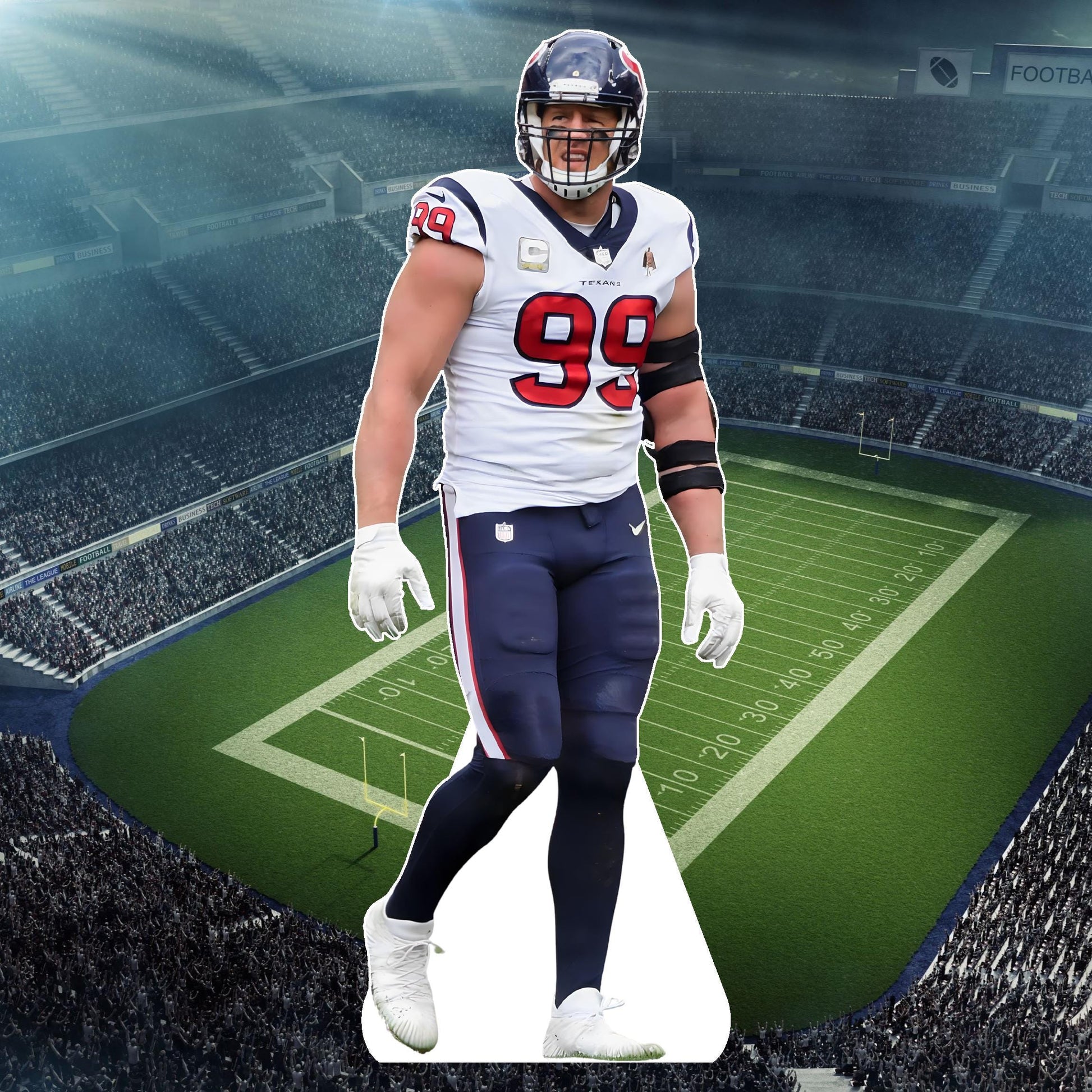 J.J. - Athlete cutout, Star Cutout - Life size cutout, Stand Up, Custom Fan Cutout, Waterproof, corrugated Plastic - football - Watt