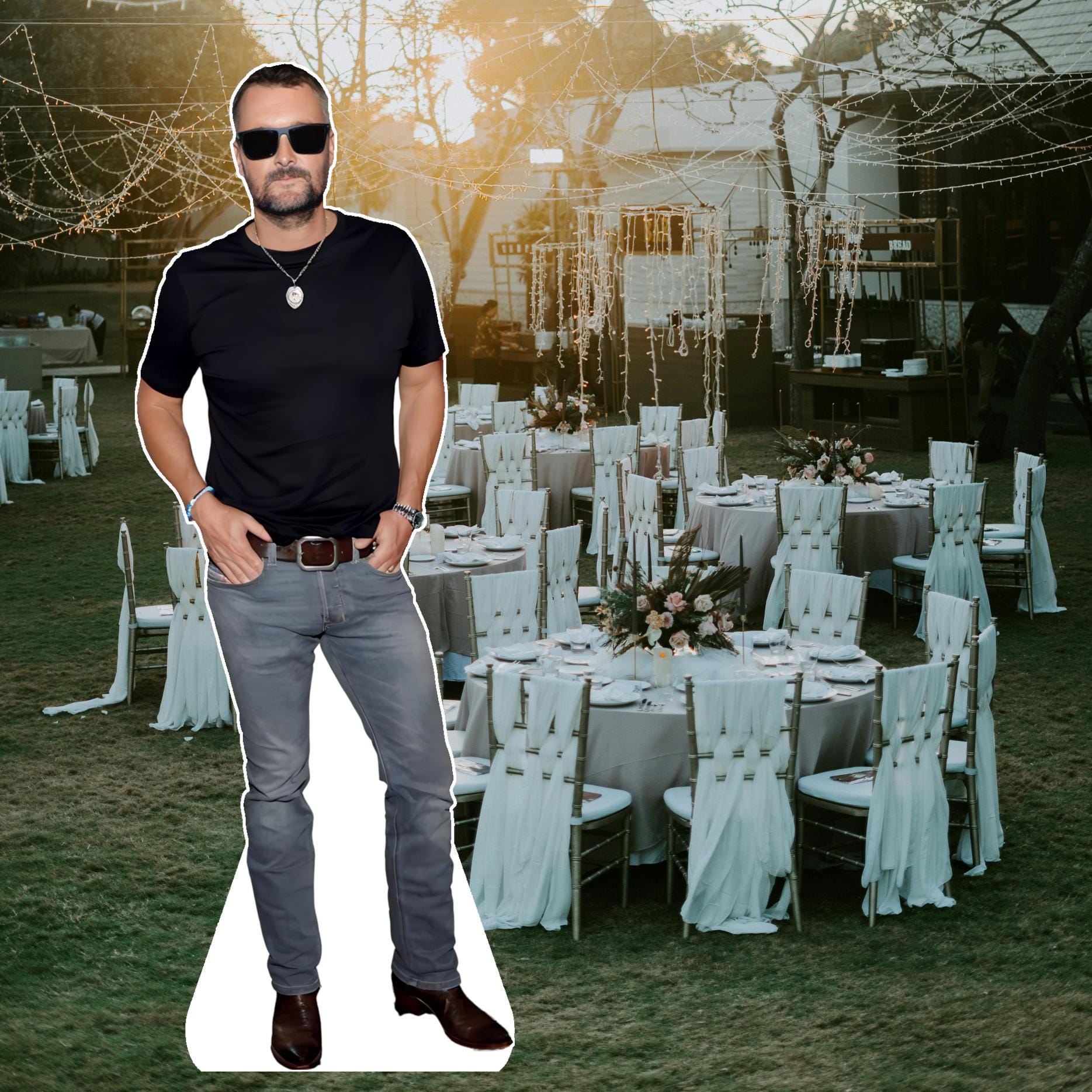 Eric - Life size cutouts, celebrity cutouts, custom cutouts, star cutouts, and fan cutouts, waterproof, Black, Church